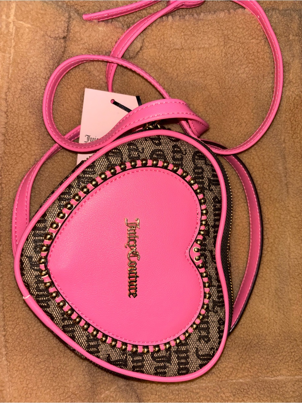 Juicy Couture Hot Pink Heart Shoulder Bag - Picture 2 of 10